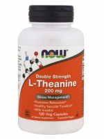 Now Foods, L-Theanine, Double Strength, 200 mg, 120 Veg Capsules