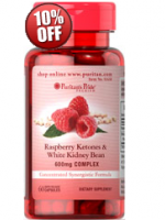 Puritan's Pride Raspberry Ketones and White Kidney Bean 600mg Complex 600 mg 60 Capsules