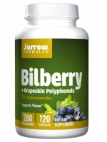 Jarrow Formulas, Bilberry + Grapeskin Polyphenols, 280 mg, 120 Veggie Caps