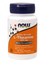 Now Foods, L-Theanine, Double Strength, 200 mg, 60 Veg Capsules