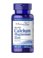 Puritan's Pride Chelated Calcium Magnesium Zinc 1000 mg/400 mg/25 mg / 100 Caplets