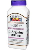 21st Century, L-Arginine, Maximum Strength, 1000 mg, 100 Tablets
