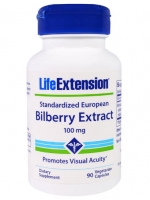 Life Extension, Standardized European Bilberry Extract, 100 mg, 90 Veggie Caps