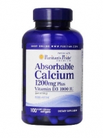 Puritan's Pride Absorbable Calcium 1200 mg with Vitamin D 1000 IU / 100 Softgels
