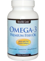 Madre Labs, Omega-3 Premium Fish Oil, 100 Fish Gelatin Softgels