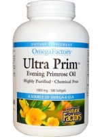 Natural Factors, OmegaFactors, Ultra Prim, Evening Primrose Oil, 1000 mg, 180 Softgels