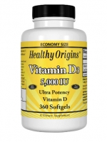 Healthy Origins, Vitamin D3, 5,000 IU, 360 Softgels