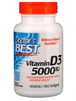 Doctor's Best, Vitamin D3, 5,000 IU, 360 Softgels