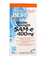 Doctor's Best, SAM-e (S-Adenosyl Methionine), Double Strength, 400 mg, 60 Enteric Coated Tablets