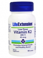 Life Extension, Low Dose Vitamin K2 (MK-7), 45 mcg, 90 Softgels