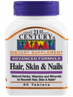 21st Century, Hair, Skin & Nails, Advanced Formula, 50 Tablets