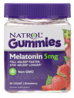 Natrol, Gummies, Melatonin, Strawberry, 5 mg, 90 Count