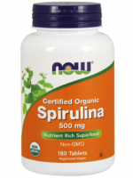 Now Foods, Certified Organic Spirulina, 500 mg, 180 Tablets