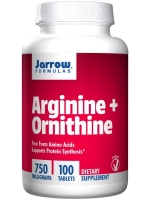Jarrow Formulas, Arginine + Ornithine, 750 mg, 100 Tablets