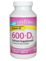 21st Century Health Care, Calcium 600 +D, 400 Caplets
