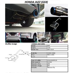 ท่อ HKS LEGAL TI TITANIUM TAIL (ZN002) HONDA JAZZ 2007-14
