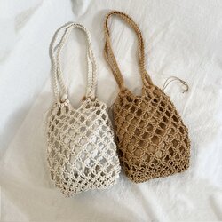 กระเป๋าสะพายเชือกตาข่าย สไตล์เกาหลี มีถุงซับ 💓