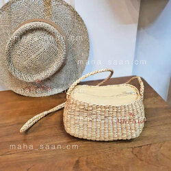 กระเป๋าผักตบชวา crossbody สะพายน่ารัก 🧁