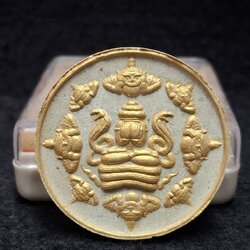 พระปิดตาพังพระกาฬ รุ่น ทรัพย์เทวา เนื้อเขียวปัดทอง ตะกรุดทอง