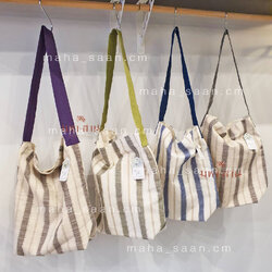 กระเป๋าผ้า สะพายไหล่ จุของได้เยอะ คละแบบ 🥐