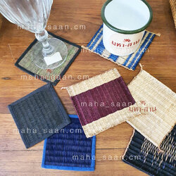 รองแก้วเสื่อกก ขนาด 4นิ้ว ของฝาก ของชำร่วย 🌟