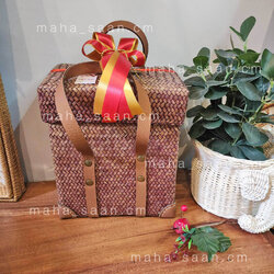 กล่องกระจูด ฝาปิด หูหิ้ว กล่องเก็บของ หีบกระจูด ตะกร้าของขวัญ 🧺