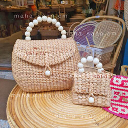 กระเป๋าสานผักตบชวา ฝาพับ แฮนด์เมด เด็กและผู้ใหญ่⭐️