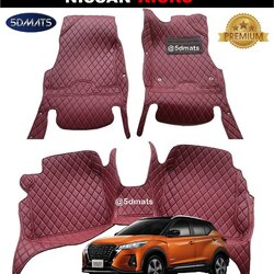 พรมปูพื้นรถยนต์5D NISSAN KICKS พรม5D VIPลายสามมิติ เข้ารูป 3ชิ้น เต็มคัน