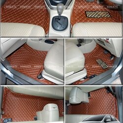 พรมปูพื้นรถยนต์ 6D TOYOTA VIOS ปี2007-2012 พรม6D สีน้ำตาลเข้ม เต็มคัน 3ชิ้น