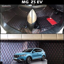 พรมปูพื้นรถยนต์ 6D MG ZS EV พรม6D QX สวยงาม รวมแผ่นท้าย ปิดเบาะ เต็มคัน 6ชิ้น