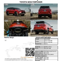 ท่อ HKS LEGAMAX SIDE MUFFLER TWIN CARBON (ZT011) TOYOTA ALL NEW FORTUNER 2016+