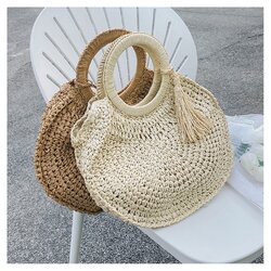 กระเป๋าเชือกถัก กระเป๋าทรงกลม กระเป๋าถือ กระเป๋าแฟชั่น