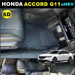พรมปูพื้นรถยนต์ 6D HONDA ACCORD G11 eHEV 2023 พรม6D ฮอนด้า แอคคอร์ด รวมแผ่นท้าย 4ชิ้น (พร้อมส่ง)