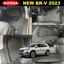 พรมปูพื้นรถยนต์ 6D HONDA BR-V 2023 พรม6D เกรดA เข้ารูป รวมแผ่นท้าย ปิดเบาะ เต็มคัน