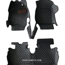 พรมปูพื้นรถยนต์ YARIS ATIV 2018-22 พรม6D สีดำด้ายฟ้า (3ชิ้น)