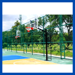 เสาบาสเกตบอล โครงเสาเดียวแบบยึดพื้น แป้นอคริลิคใส 10 mm