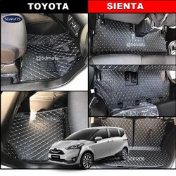 พรมปูพื้นรถยนต์6D TOYOTA SIENTA พรม6D หนังpvcแท้ หนานุ่ม เกรดA เต็มคัน (7ชิ้น) st