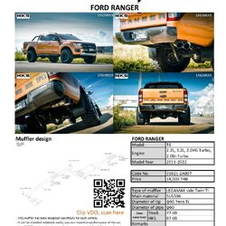 ท่อ HKS LEGAMAX TITANIUM SIDE TWIN MUFFLER (ZA007) FORD RANGER 2011-2022