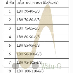 ซีลกันฝุ่น LBH หนา 6/8 มม.