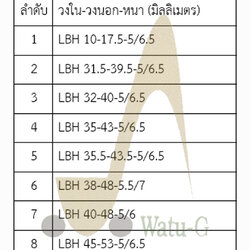 ซีลกันฝุ่น LBH หนา 5/6.5 มม.