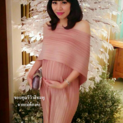 ชุดออกงานคนท้อง สีชมพูลูกพีช : ชุดคลุมท้อง : ชุดคลุมท้องออกงาน ชุดออกงานคนท้อง ชุดราตรีคนท้อง