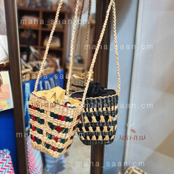 กระเป๋าผักตบชวาสาน สะพายข้าง ใบเล็ก crossbody bags คละสี 🍃
