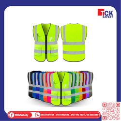 เสื้อสะท้อนแสงแบบ 4 กระเป๋า วัสดุผ้า POLYESTER 100%