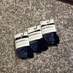 ถุงเท้าวิ่ง Merrell Trail Cushioned Running Socks ‘BLACK’ (S,M,L)