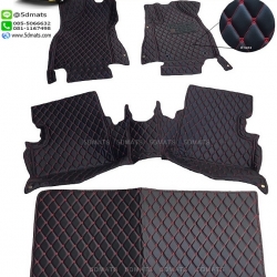 พรมปูพื้นรถยนต์6D VIP. PREMIUM หนา13มิลMG 3 สีดำด้ายแดง รวมท้าย+ปิดเบาะ 6ชิ้น