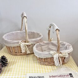 ตะกร้าหวายปิคนิค กระเช้าของขวัญ พร็อพถ่ายรูป ตะกร้าดอกไม้ 💐