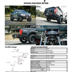 ท่อ HKS LEGAMAX CARBON SINGLE TAIL ZN002 NISSAN NAVARA NP300 2020+