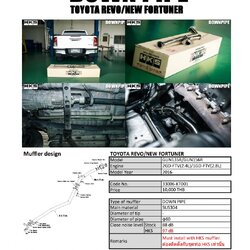 ท่อ HKS DOWNPIPE MUST INTALL WITH HKS MUFFLER (KT001) TOYOTA REVO-ALL NEW FORTUNER 2016+