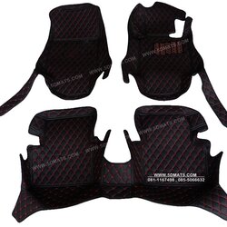 พรมปูพื้นรถยนต์ 6D MAZDA CX-3 ปี2015-22 พรม6D สีดำด้ายแดง เต็มคัน ในรถ 3ชิ้น