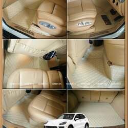 พรมปูพื้นรถยนต์ 6D PORSCHE CAYENNE ปี2010-16 สีครีม 4ชิ้น เต็มคัน +แผ่นปูท้าย